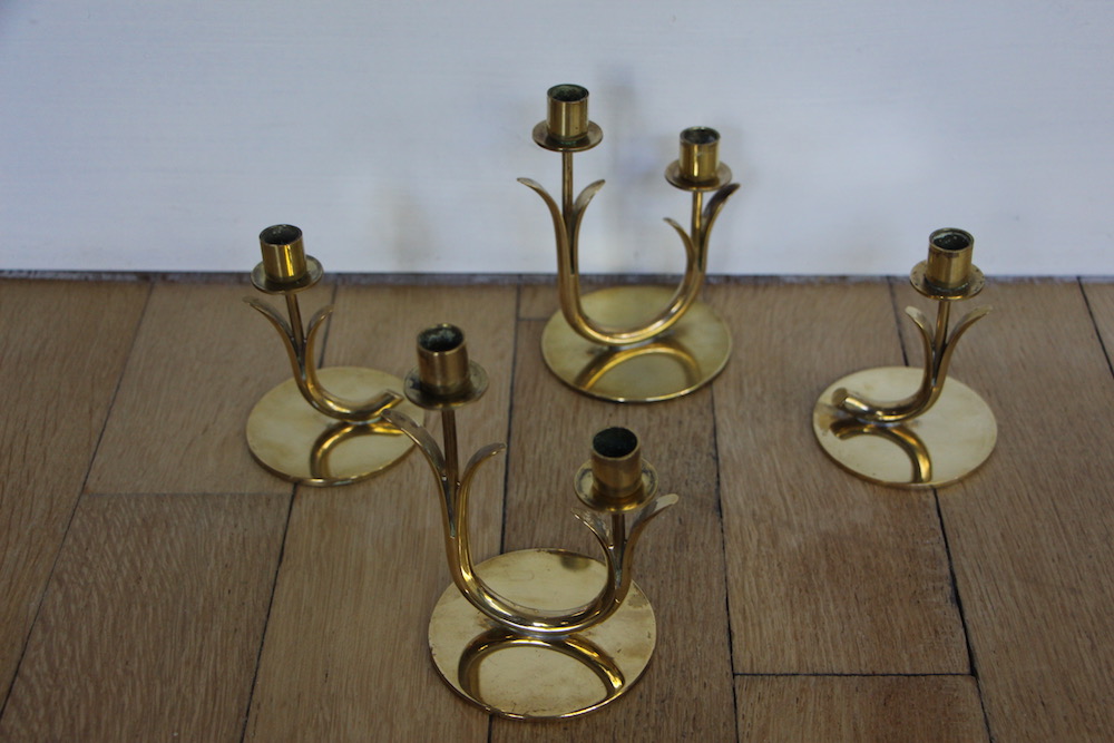 Gunnar Ander candlesticks, vintage, Ystad Metall
