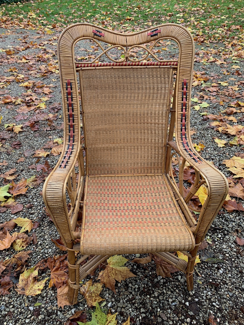 bamboo and rattan chair, bamboo chair, rattan chair, lounge chair, vintage lounge chair, early 20st century chair, garden chair, patio chair, terrace chair, rattan, bamboo