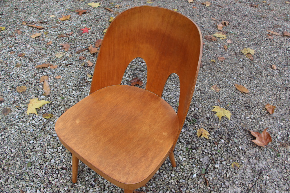 Oswald Haerdtl chair, double bow, vintage chairs, Tatra production