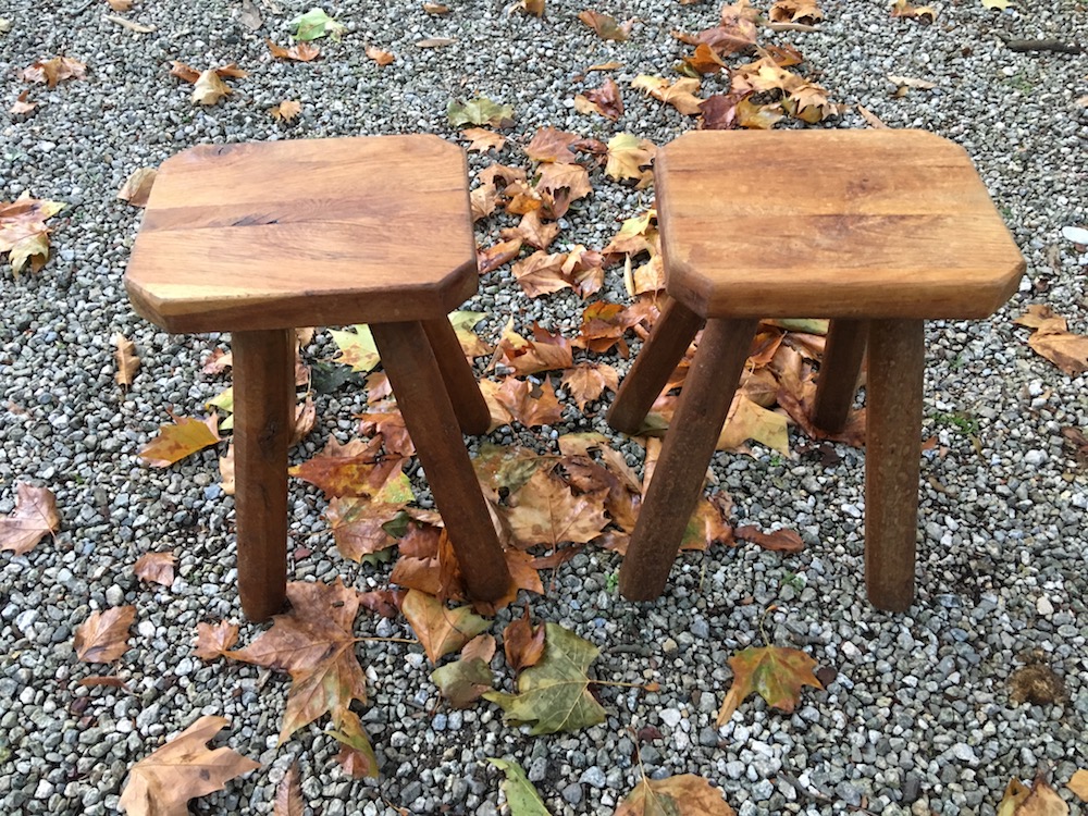 pair of  vintage wooden stools or bedside tables