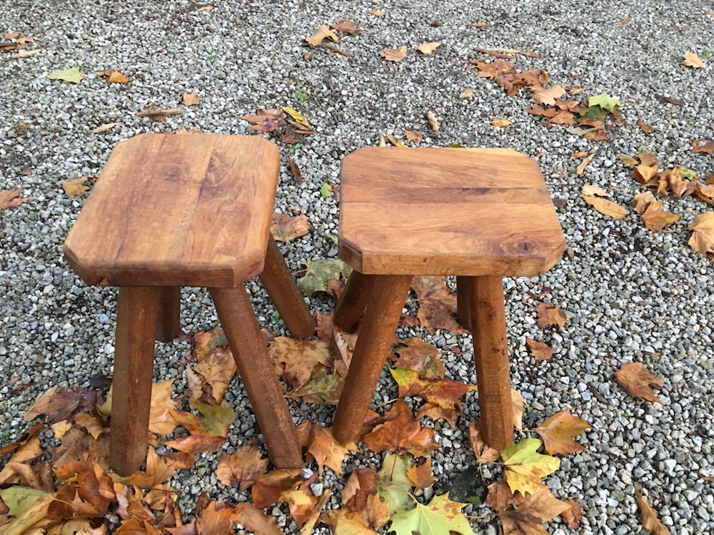 pair of  vintage wooden stools or bedside tables