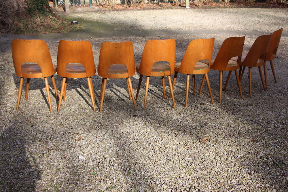 oswald Haerdtl vintage wooden dining chairs for Ton