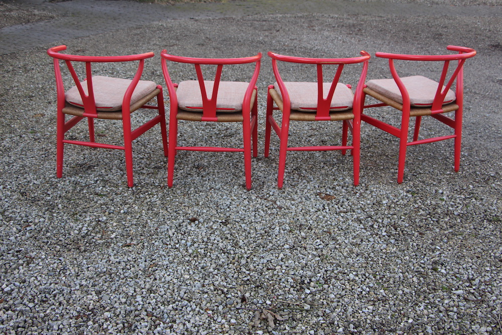 vintage Hans Wegner wishbone chairs, Y chairs, by Carl Hansen