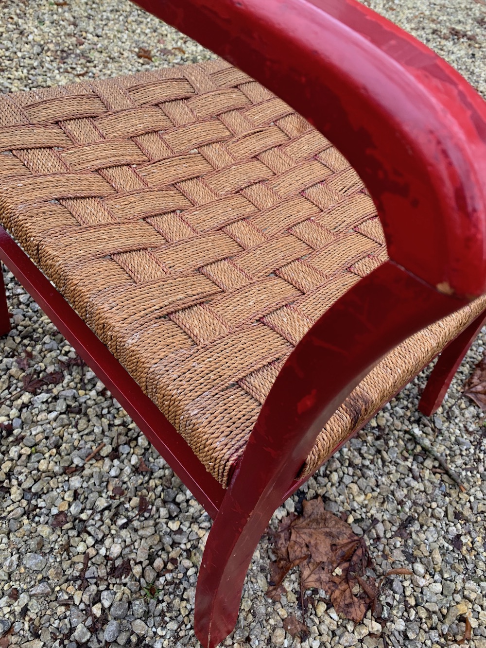 kinfolk, interior decoration, vintage furniture, easy chair, easy chairs, wooden chair, handmade chairs, rope chairs, vintage chairs, armrests, chairs with armrests, lounge chair, vintage lounge chairs, red chairs, reading chairs, modernism, modern chairs