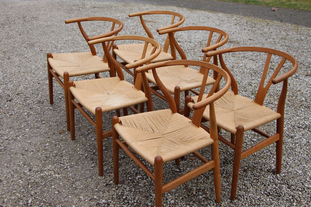 vintage Hans Wegner wishbone chairs, Y chair, Carl Hansen