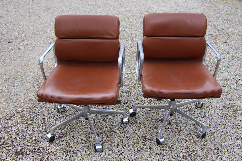 Eames desk chairs, soft pad, vintage