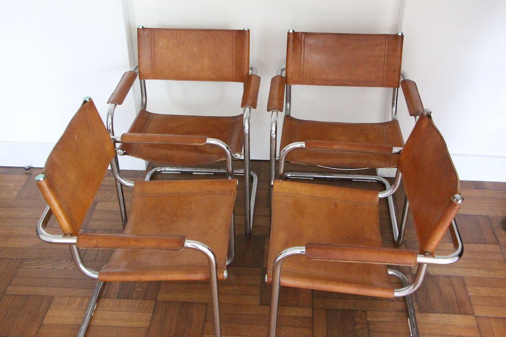 Vintage Mart Stam-style cantilever chairs