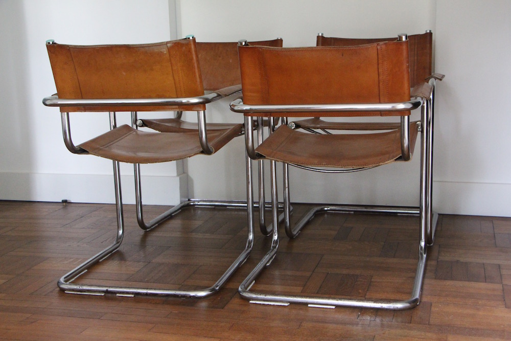 Vintage Mart Stam-style cantilever chairs