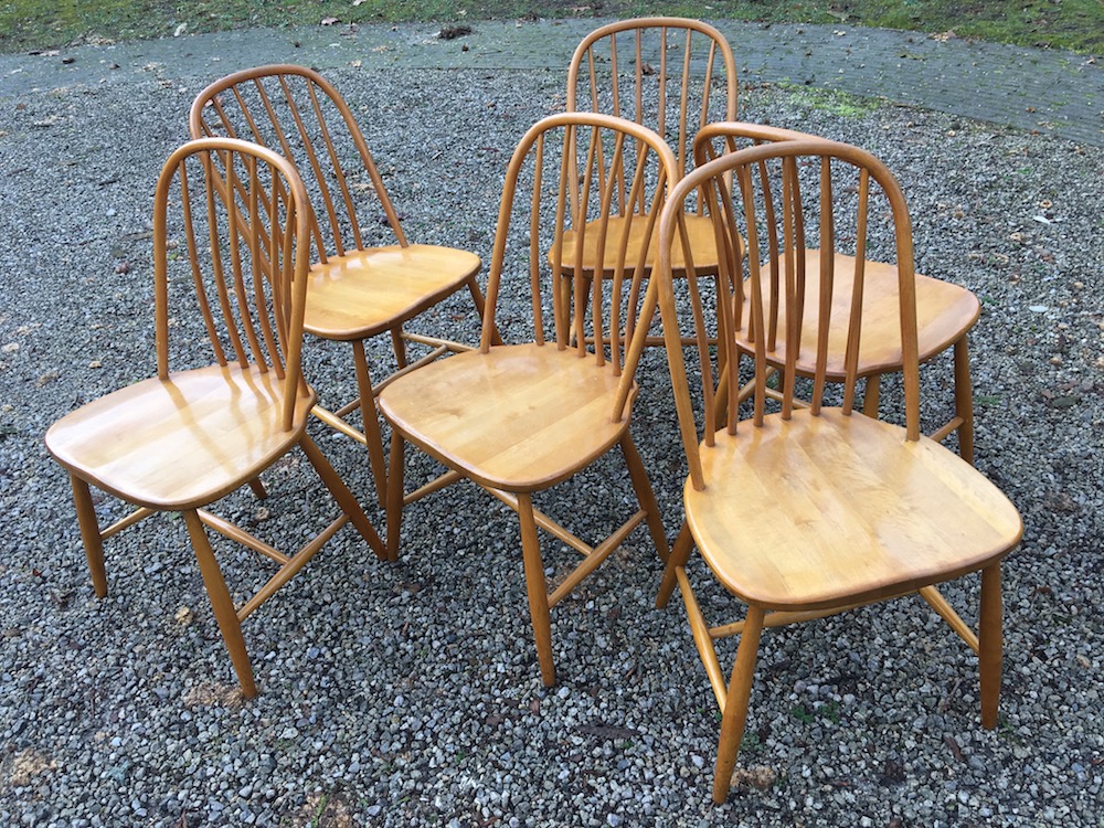 Belgian dining chairs, vintage chairs, Imexcotra, wooden chairs