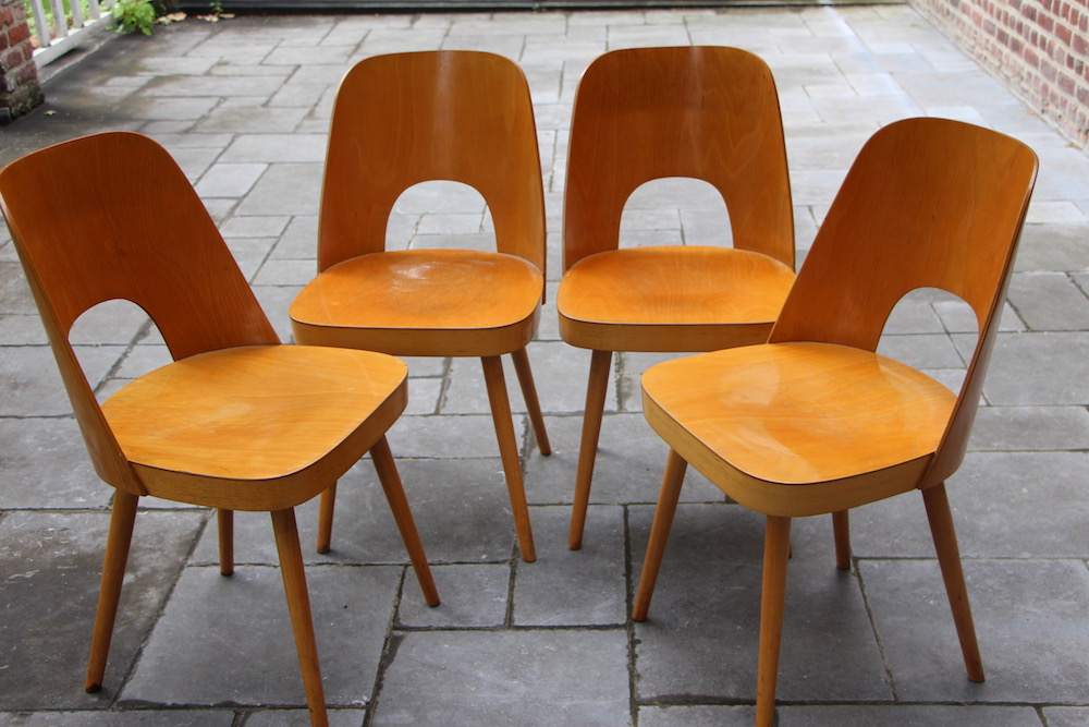 Oswald Haerdtl dining chairs, vintage, Ton