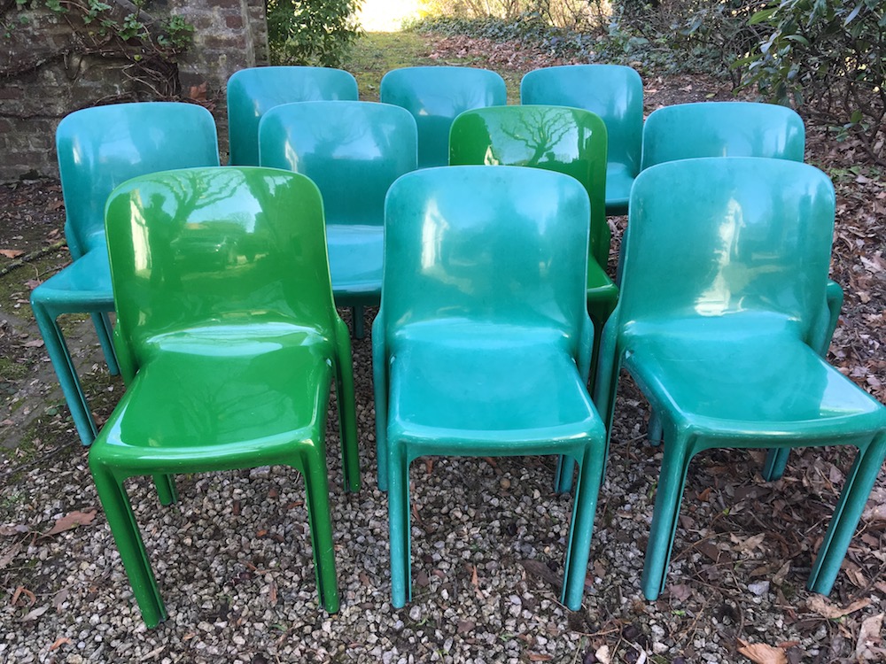 Vico Magistretti, Selene, stackable chairs, vintage chairs, garden chairs, Artemide