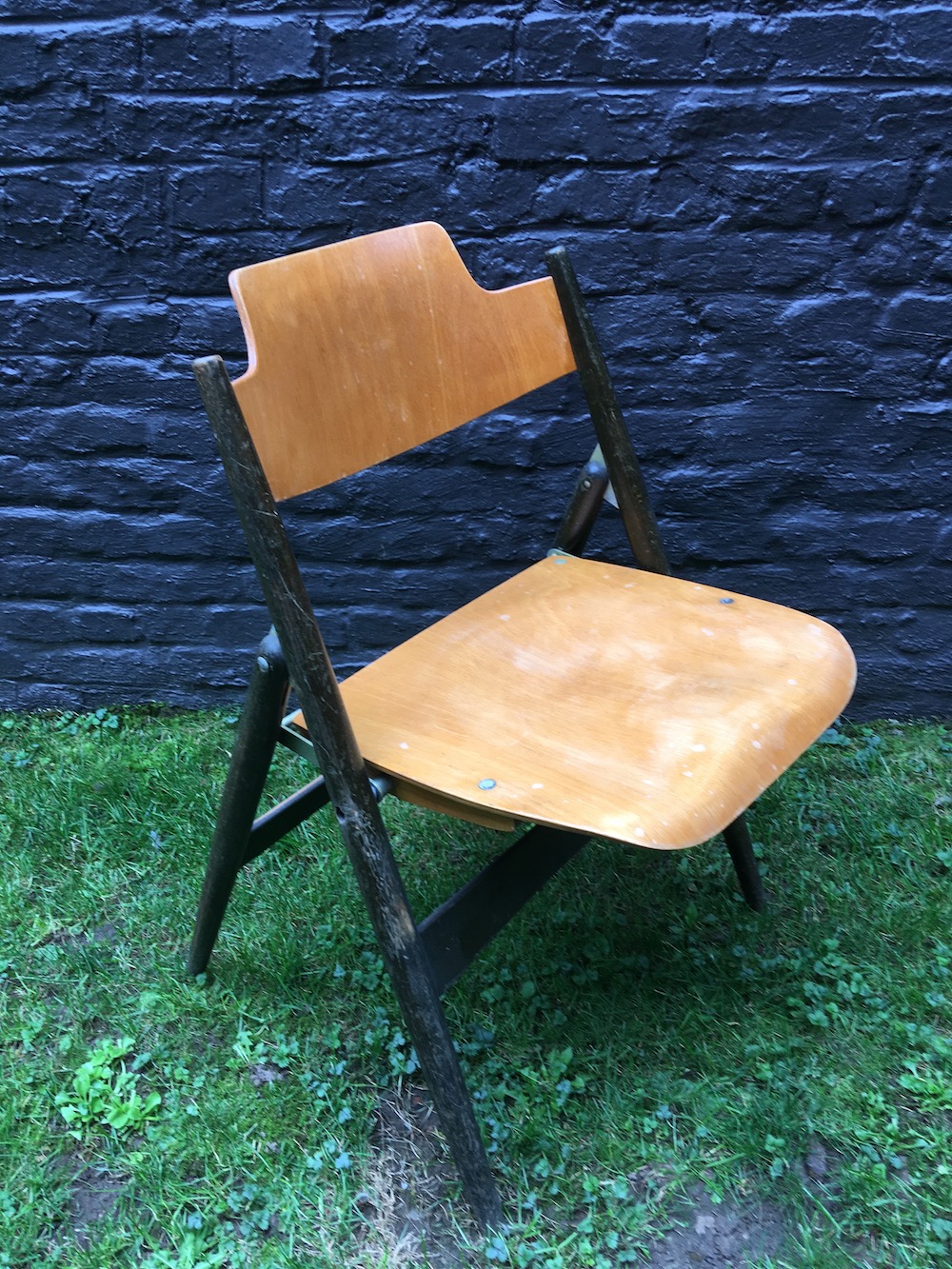 Egon Eiermann SE 18, Egon Eiermann chairs, vintage folding chairs, chaises pliantes vintage, wooden chairs vintage, vintage dining chairs