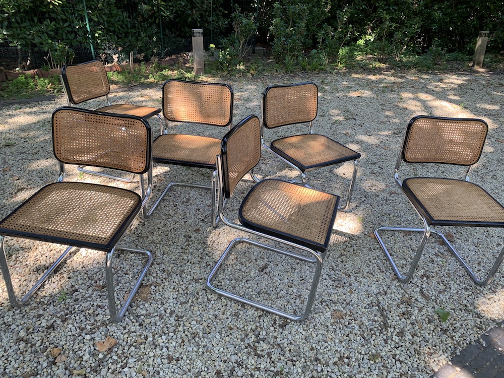 Cidue, Marcel Breuer, Cesca chair, Gavina, Knoll, Thonet, B64 chair, vintage chair, caned chair, cannage, cantilever, tubular steel