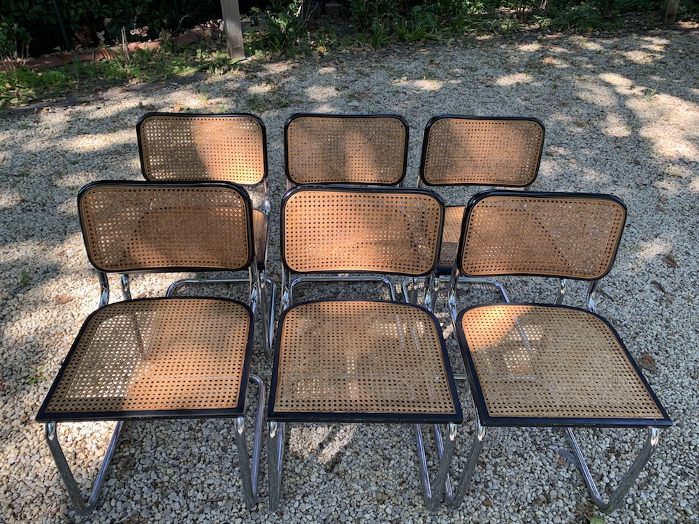 Cidue, Marcel Breuer, Cesca chair, Gavina, Knoll, Thonet, B64 chair, vintage chair, caned chair, cannage, cantilever, tubular steel