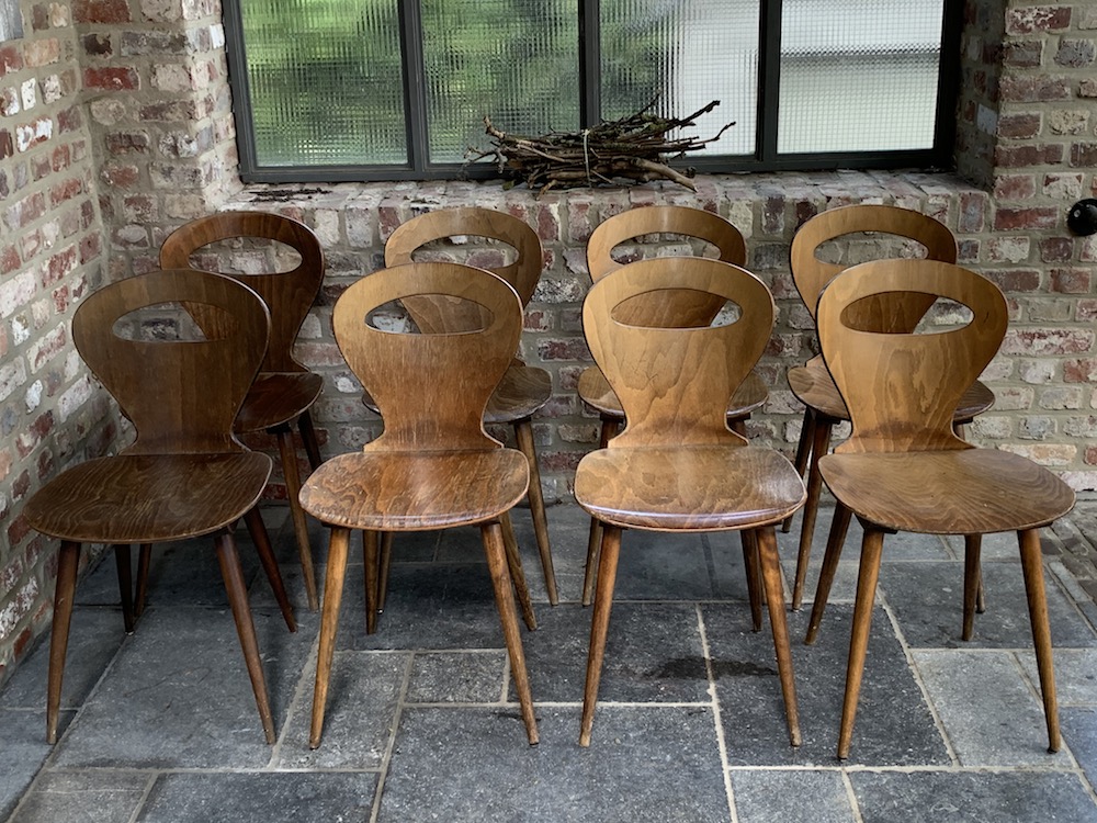 Baumann, Baumann chairs, chaises Baumann, dining chairs, chaises vintage, vintage chairs, wooden chairs, chaises bois, oeil de sorcière, chaises à diner, chaises design, design chairs, midmod, midcentury modern, mobilier vintage, mobilier design