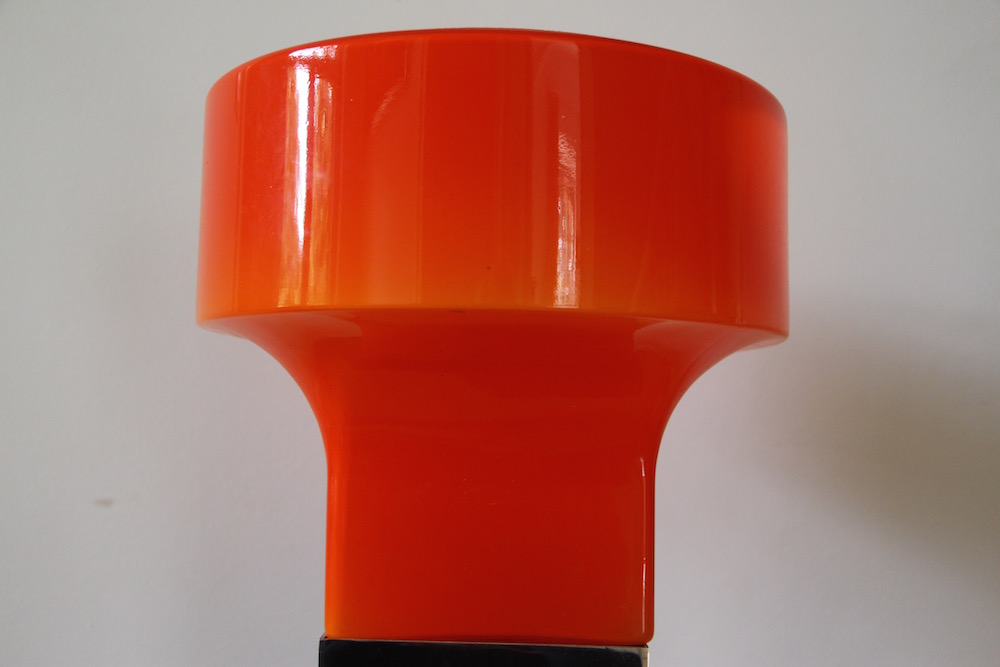 Vintage orange opaline table lamp