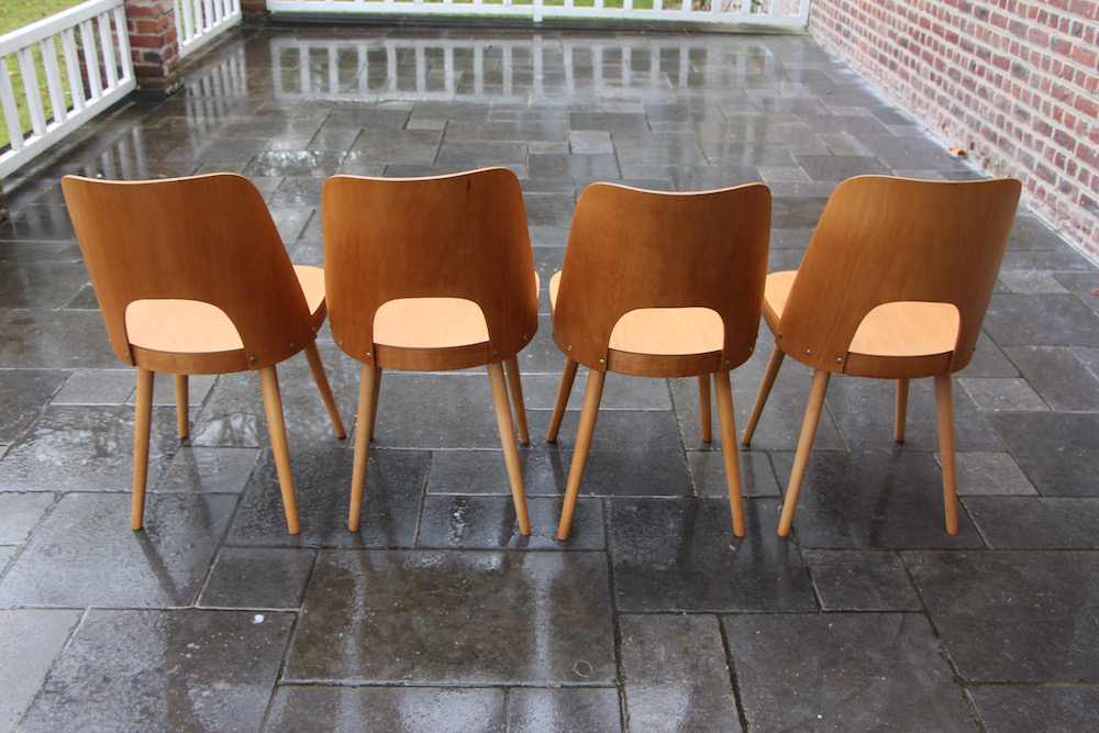 vintage Oswald Haerdtl dining chairs, produced by Thonet