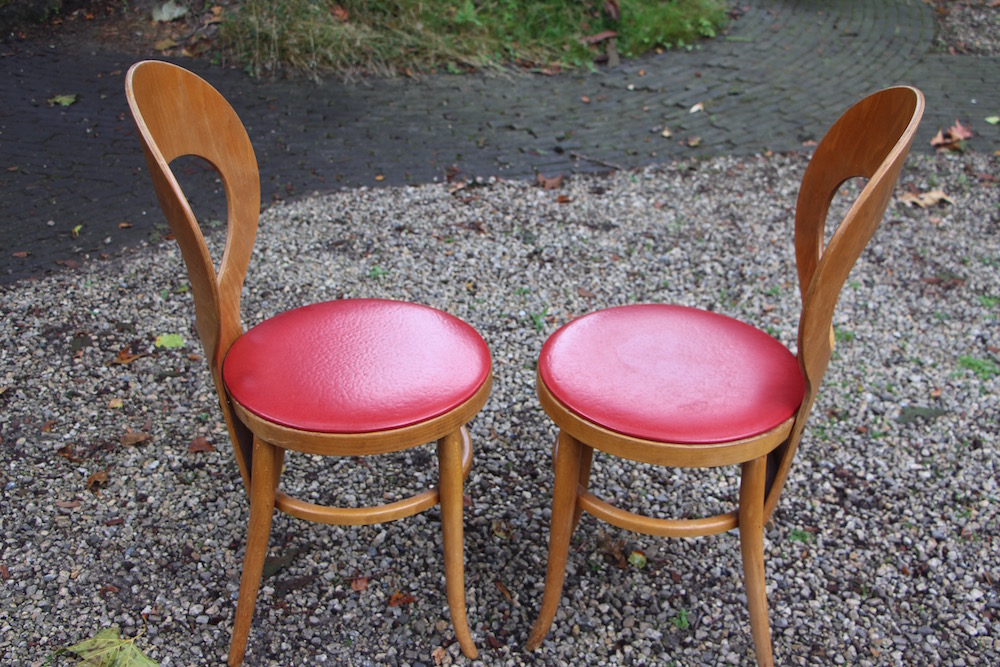 set of vintage Baumann chairs, mouette