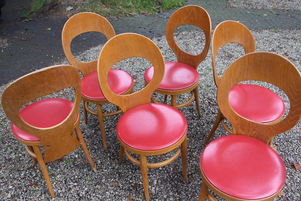 set of vintage Baumann chairs, mouette