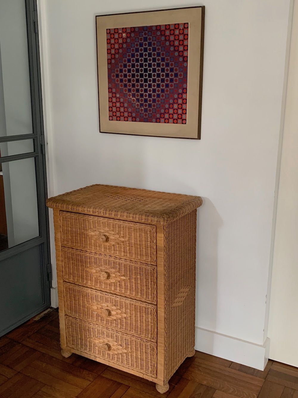 chest of drawers, vintage chest of drawers, rattan furniture, rattan, commode, commode rotin, rotin, meuble rotin, bohemian furniture, boho vintage, boho furniture, vintage